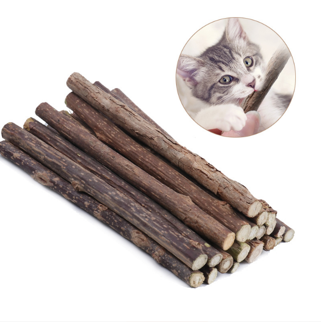 Manufacturer Wholesale Catnip Teeth Cleaning Chew Dried Capnip Bulk Dumbbell Cat Toy Stick wooden And Nature Toys For Cats