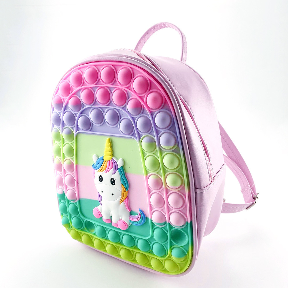 Amiqi Wholesale School Book Bags Bear Rabbit Cat Back Pack Poppings Sensory Fidget Its School Backpack Bags