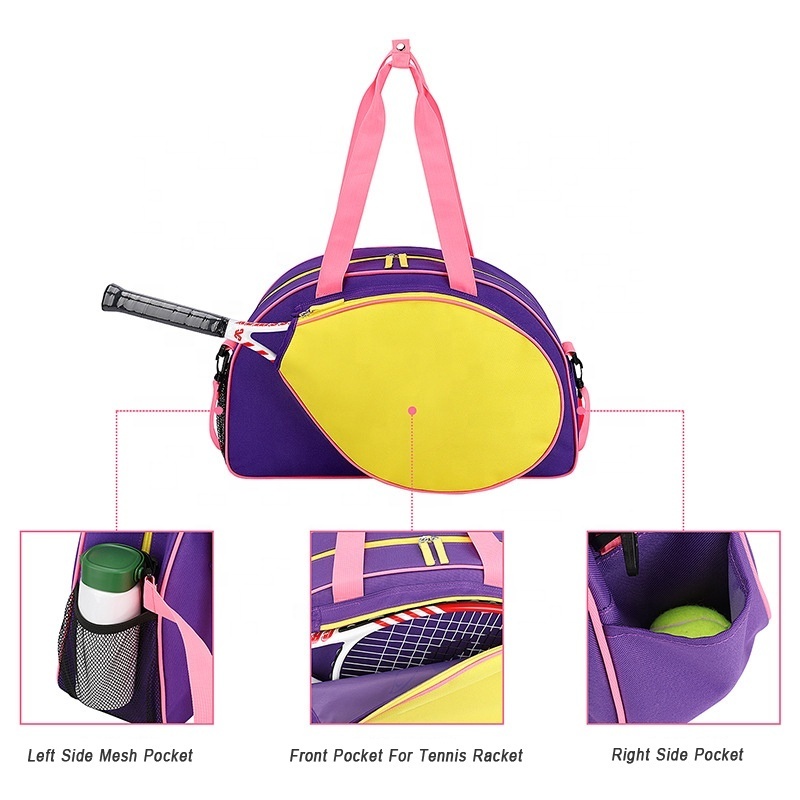 Amiqi  BAG197 Custom Design Sling Backpack 2 Tennis Pickleball Rackets Outdoor Sports Backpack with Ball Bag and Shoes bag