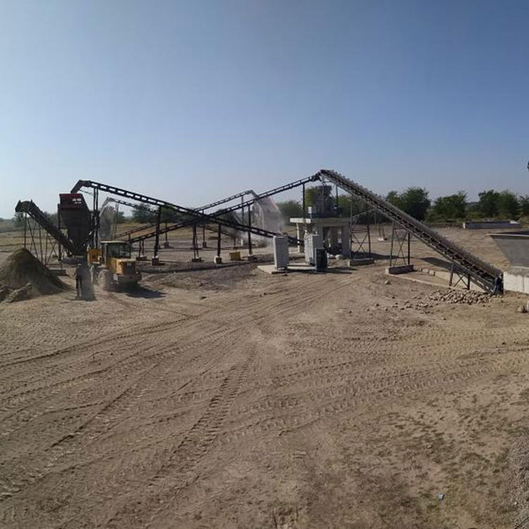 Aimix 200TPH Stationary River Pebbles Jaw Cone Crushing Plant And Sand Making Plant In Uzbekistan