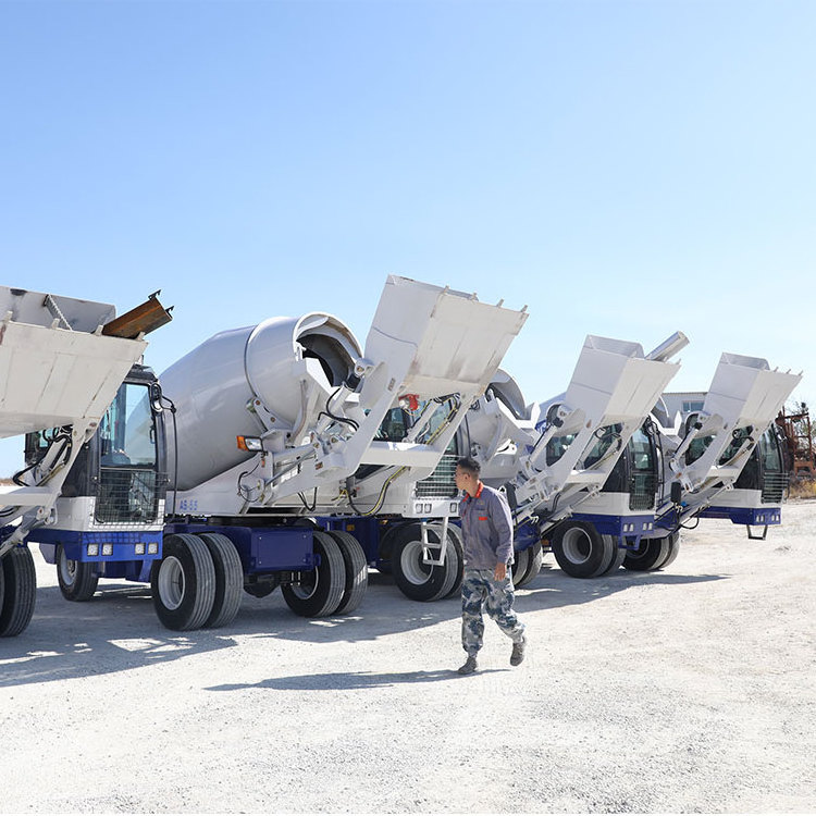 Aimix mobile concrete mixer with self loader concrete mixer truck