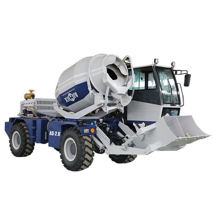 AIMIX brand 2.5cbm mobile self loading concrete mixer with swing drum