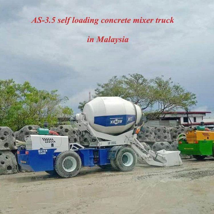 AIMIX brand 2.5cbm mobile self loading concrete mixer with swing drum