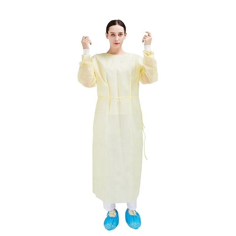 Medical Protective PPE Isolation Gowns with elastic cotton cuff