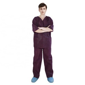 Hot Sale Short Sleeve Suits Water Resistant Green Smock 20 GSM Nurse Doctor Scrub Sets Uniform