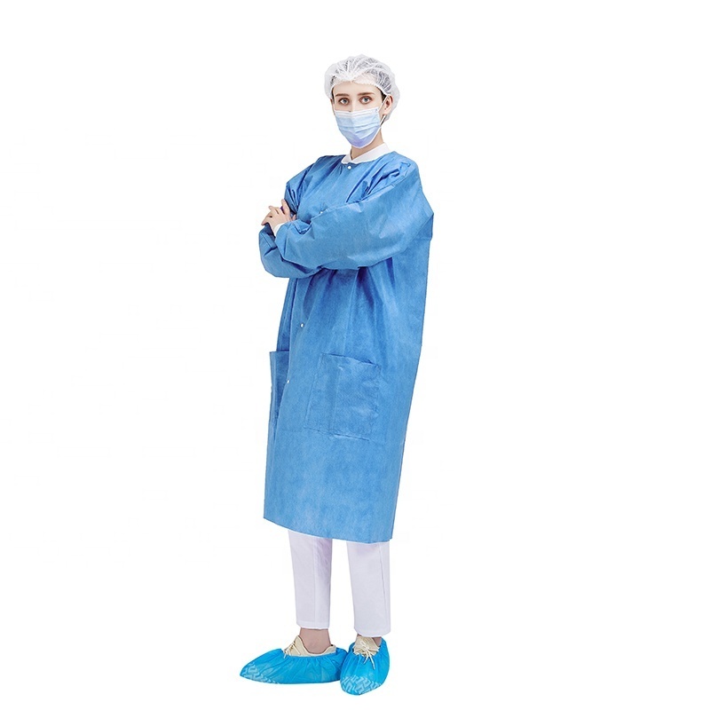 Disposable Lab Coat Suit PP Medical SMS Lab Coat Gown