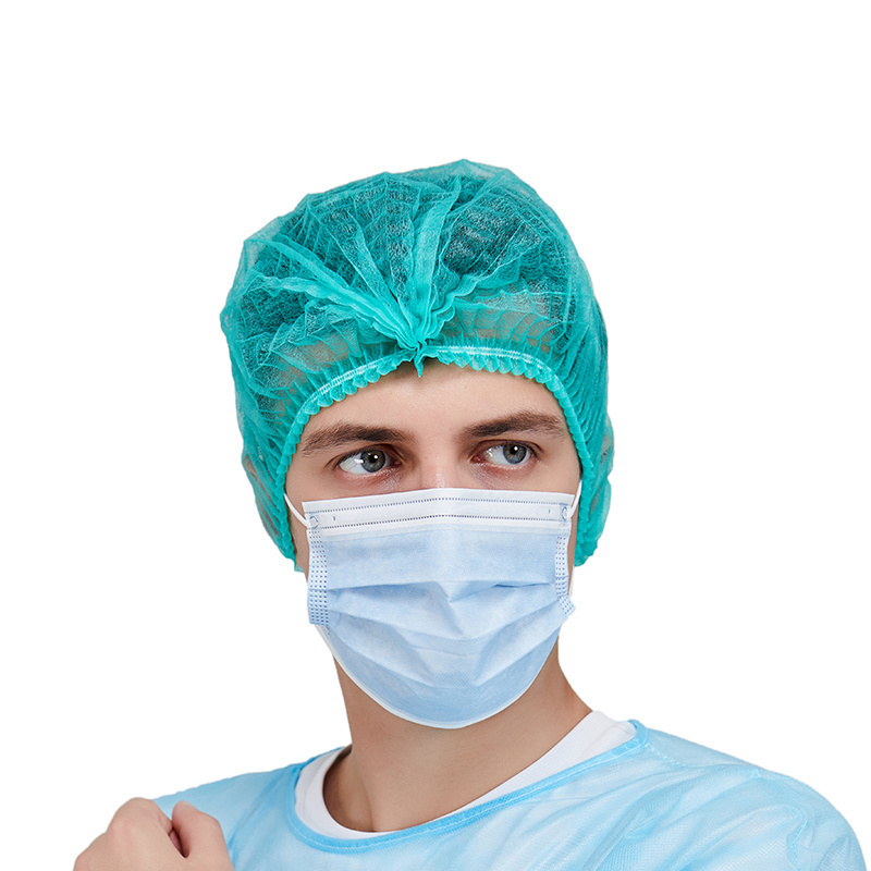 Food Factory SPA Hospital Hair Net Head Cover Elastic Bouffant Clip Caps Non Woven Disposable Mob Cap