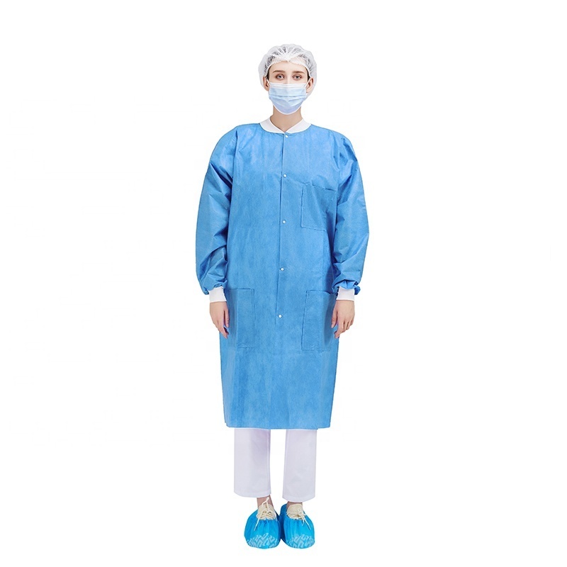 Disposable Lab Coat Suit PP Medical SMS Lab Coat Gown