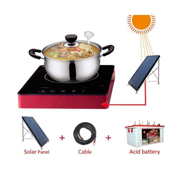 Skin Touch Buttons Solar Cooking Hot Selling 24 volt Solar Induction Cooker with Battery Powered Cooker with complete sets