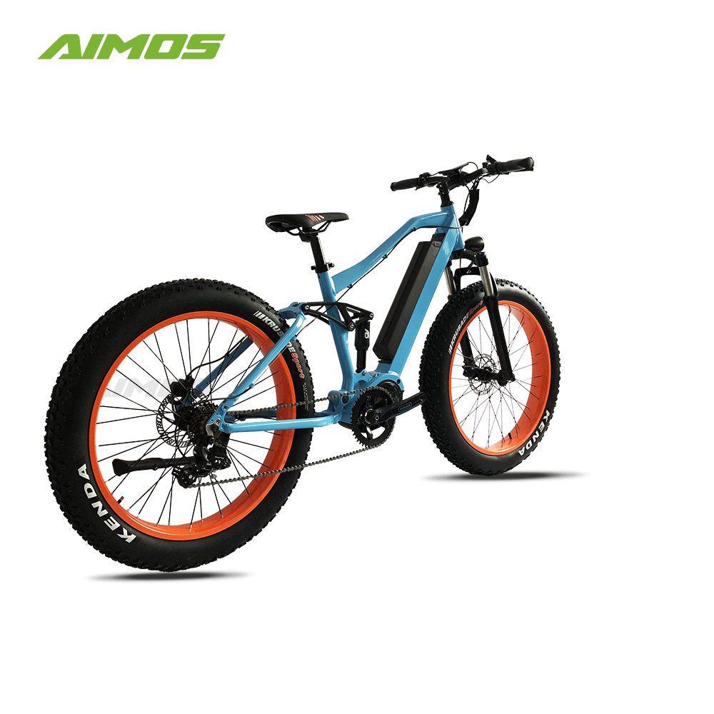 26 tire  MTB e bicycle Double Full suspension bafang mid drive motor fat tire De electricidad mountain bike