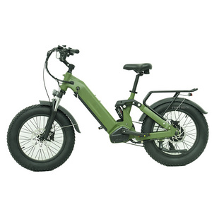 20inch Fat Tire Shimano 7 Speed Winter Moped Style scramble electric fat tire bicycle full suspension