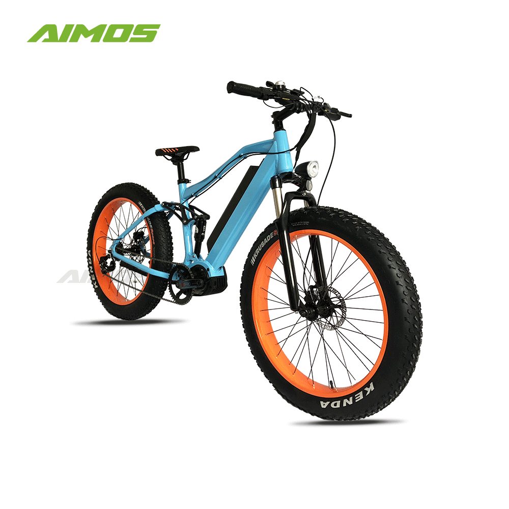 26 tire  MTB e bicycle Double Full suspension bafang mid drive motor fat tire De electricidad mountain bike