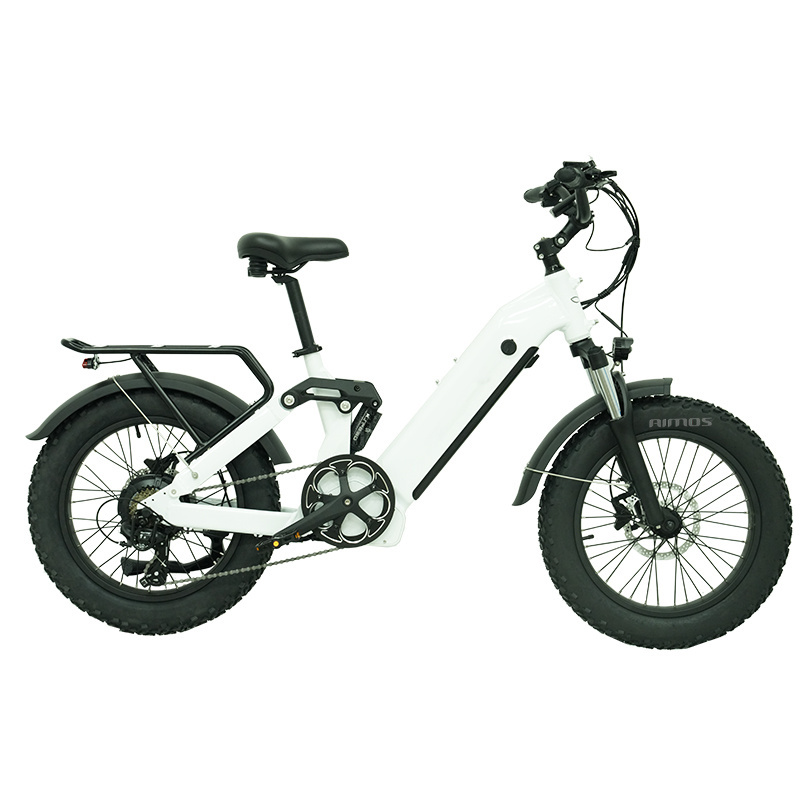 20inch Fat Tire Shimano 7 Speed Winter Moped Style scramble electric fat tire bicycle full suspension