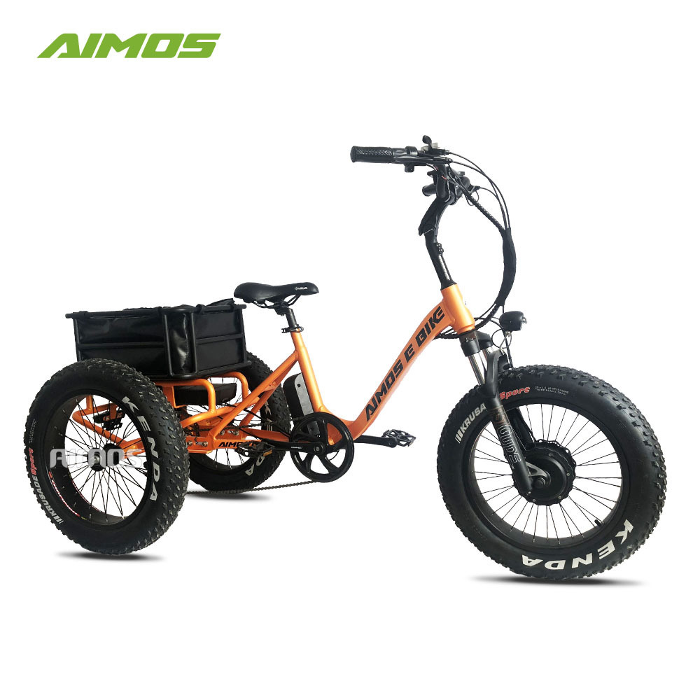 Factory wholesale three wheel ebike mountain electric trike cargo ebike with fat tire