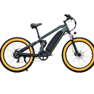 Full Suspension Fat Tyre Beach Cruiser 26*4.0 Wide Tire Snow E Bike Fashion Disc Brake Fat E Bike Snow Fat Bike