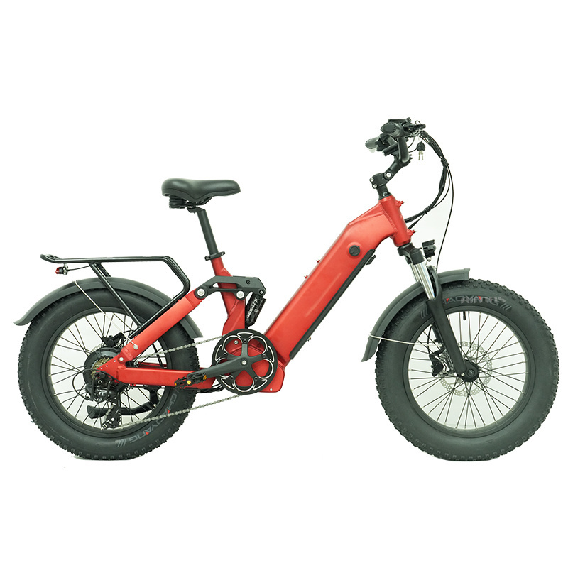 20inch Fat Tire Shimano 7 Speed Winter Moped Style scramble electric fat tire bicycle full suspension