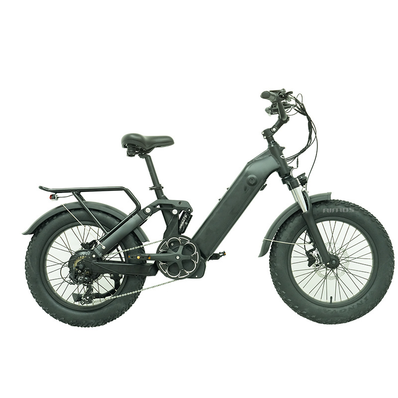 20inch Fat Tire Shimano 7 Speed Winter Moped Style scramble electric fat tire bicycle full suspension