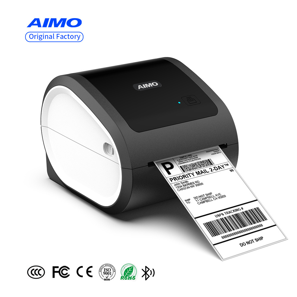 AIMO D520 thermal shipping barcode label printer 4x6 roll label bluetooth with Desktop direct thermal label printer