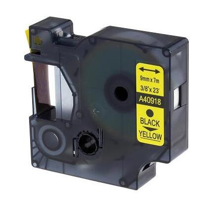 Compatible DYMO D1 Label Tape 9mm Black on Yellow 40918