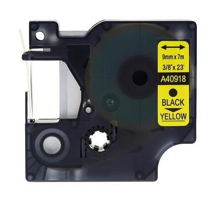 Compatible DYMO D1 Label Tape 9mm Black on Yellow 40918