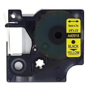 Compatible DYMO D1 Label Tape 9mm Black on Yellow 40918