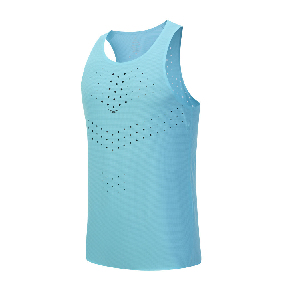 Quick Dry Breathable Tank Tops 100% Polyester Sublimated Running Vest Gym Tank Top Seamless Singlet Marathon Men's Tank Tops