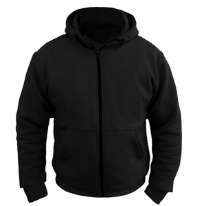 High Quality Wholesaler Motorcycle Hoodie CE Armored Motorbike Fleece Hoodie Protective Zip up Jacket Lined Black Gray