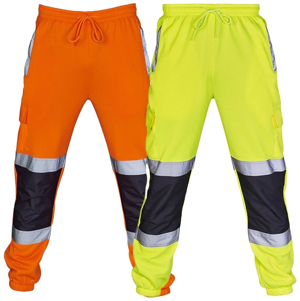 Custom Pants Pattern and Adults Age Group Custom Design Mens Joggers High Viz Cargo Safety Pants