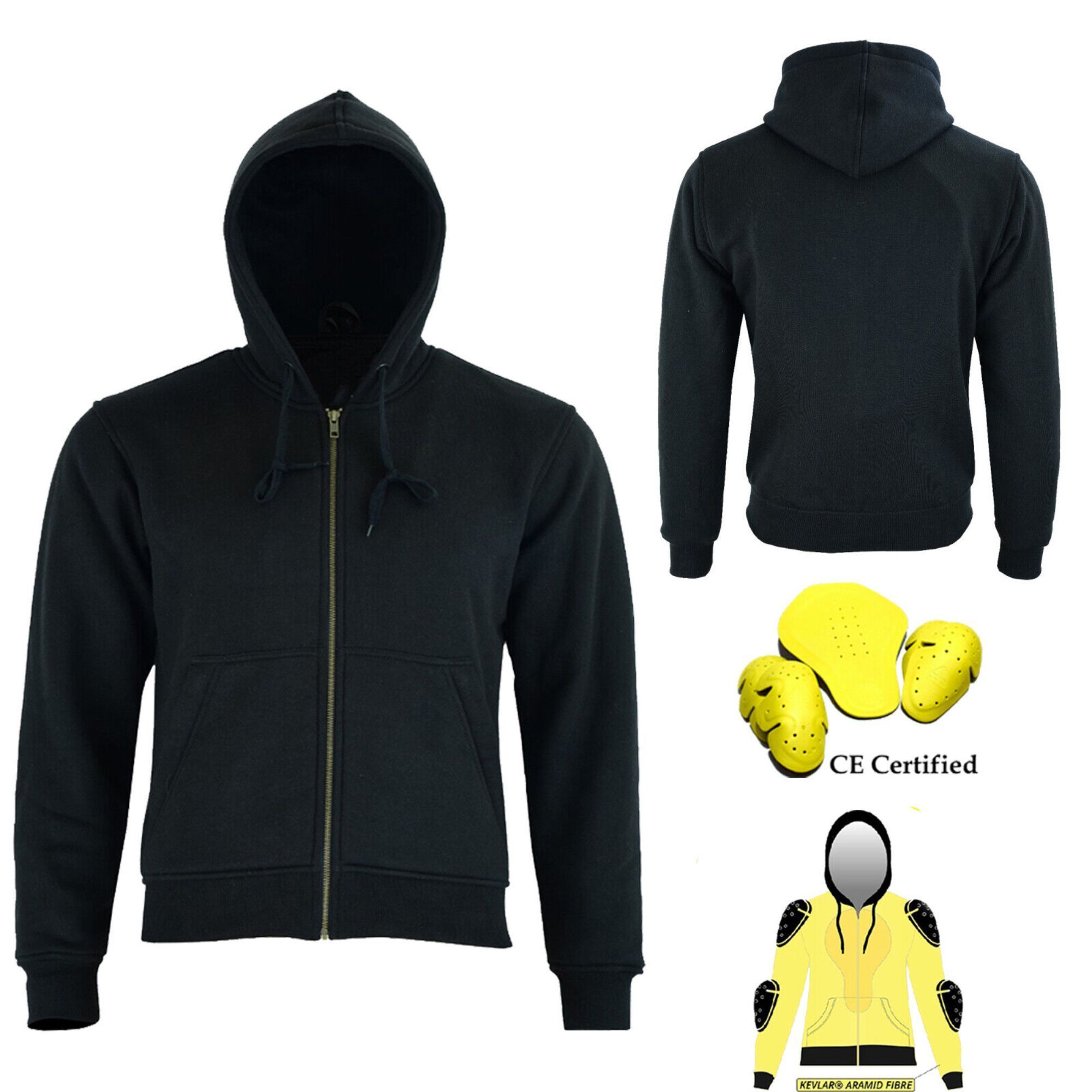 Best quality high neck CE Approved hoodie with certified  lining Moto protective hoodies for unisex, Prime Protection