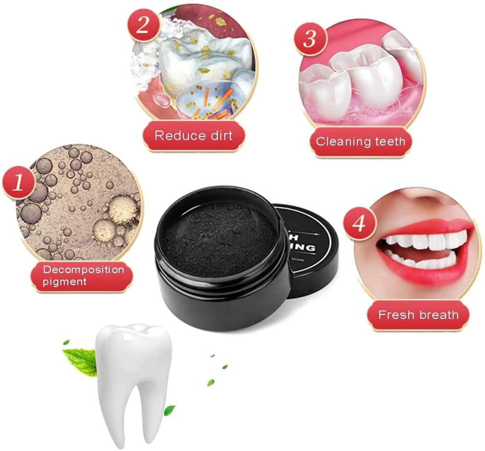 MELAO Natural Organic Activated Charcoal Teeth Whitening Powder For Oral Care