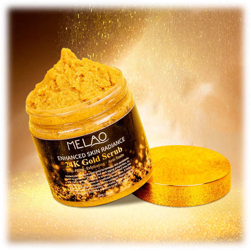 Wholesale Natural Organic Exfoliating Whitening Brightening Scrubs Body 24K Pure Gold Face Scrub For Body And Face