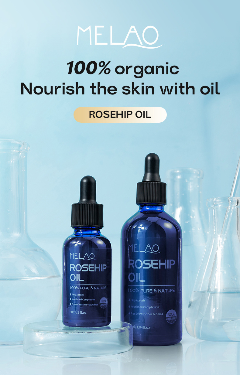 Rosehip Seed Oil USDA Face 100% Pure Organic Carrier Oil for Skin Hair Nails for Gua Sha Massage Face Essential Oil