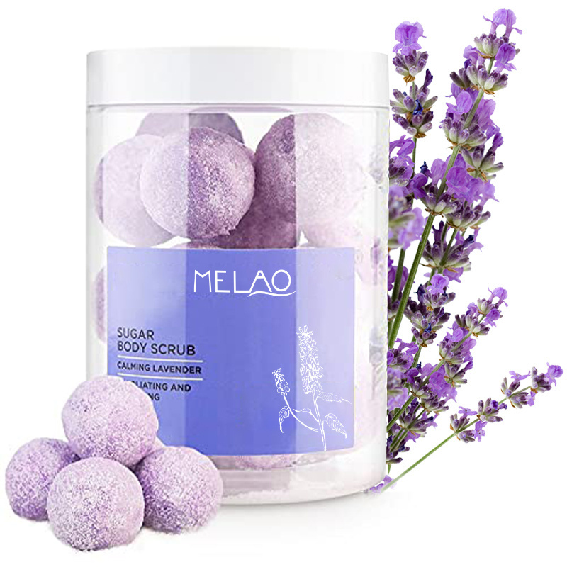 OEM ODM Customized Private Label Fruit Shea Cleansing Exfoliating corporal Whitening Hands and Feet Body Sugar Scrub Ball Cubes