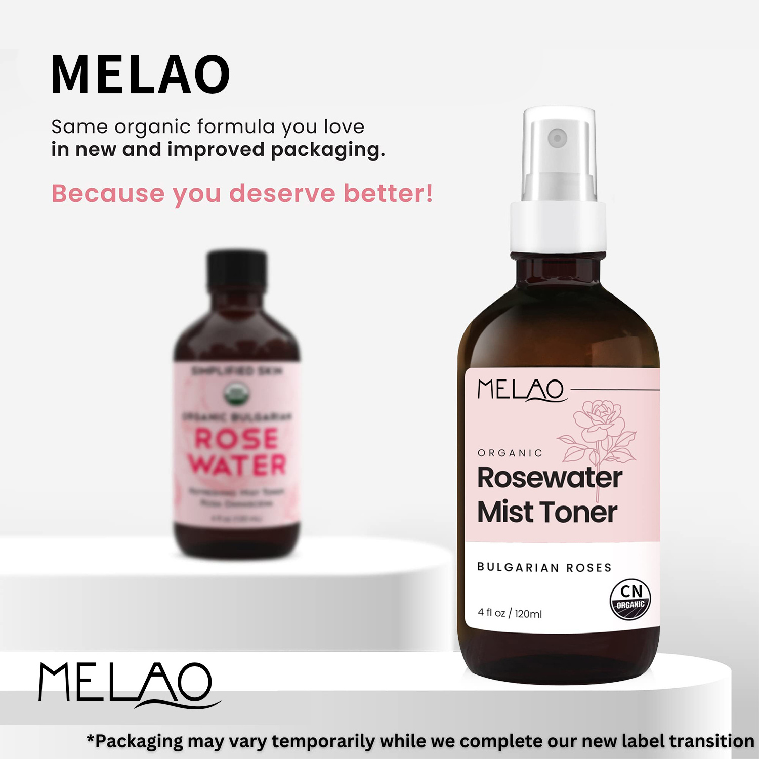 Customised MELAO Face Care Organic Water Nourishing Skin Improve Dullness Anti Aging Rose Facial Toner Spray