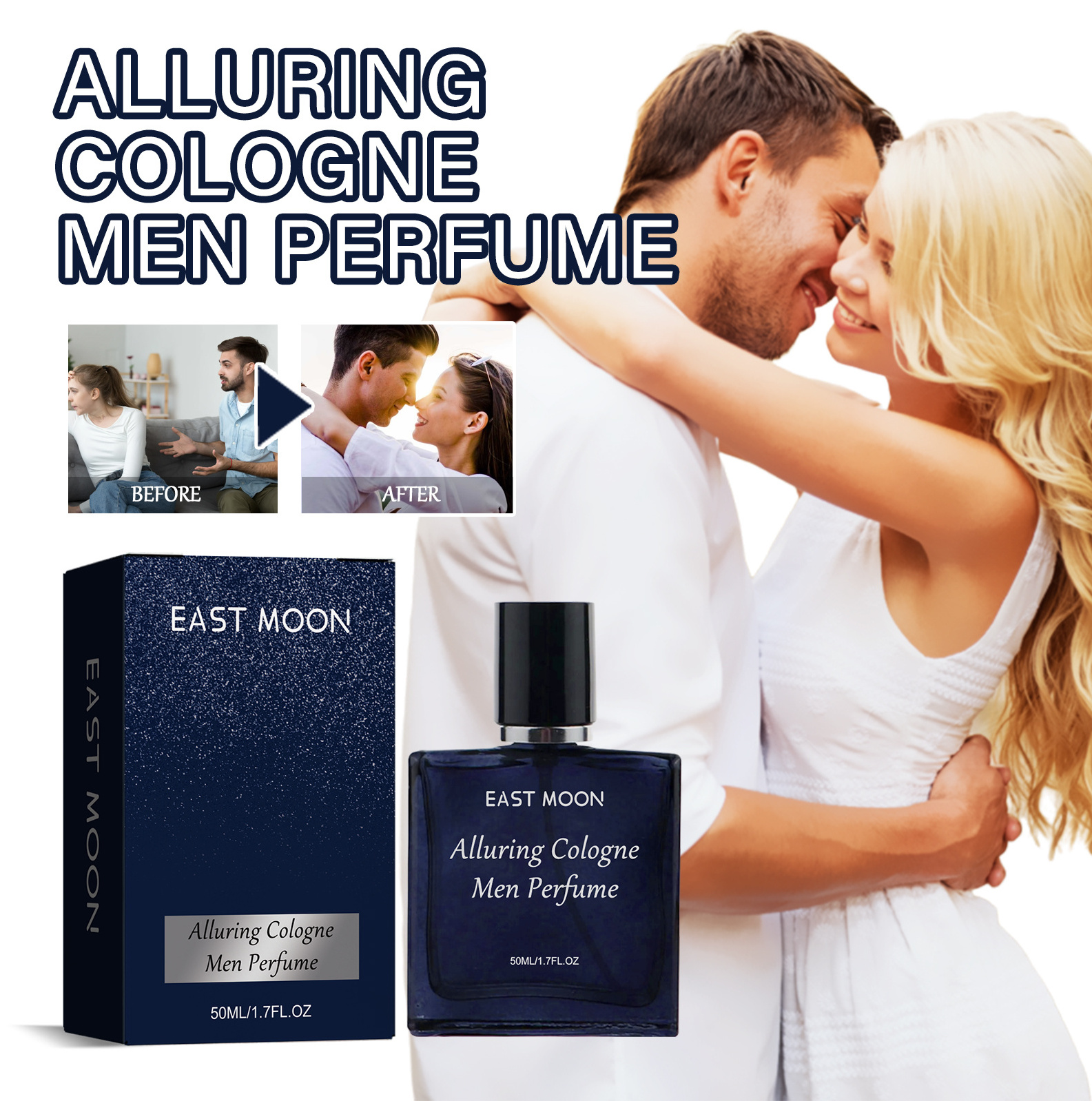 Hot Selling 50ML  Alluring  Cologne Men Perfume Long Lasting Body Spray Parfum