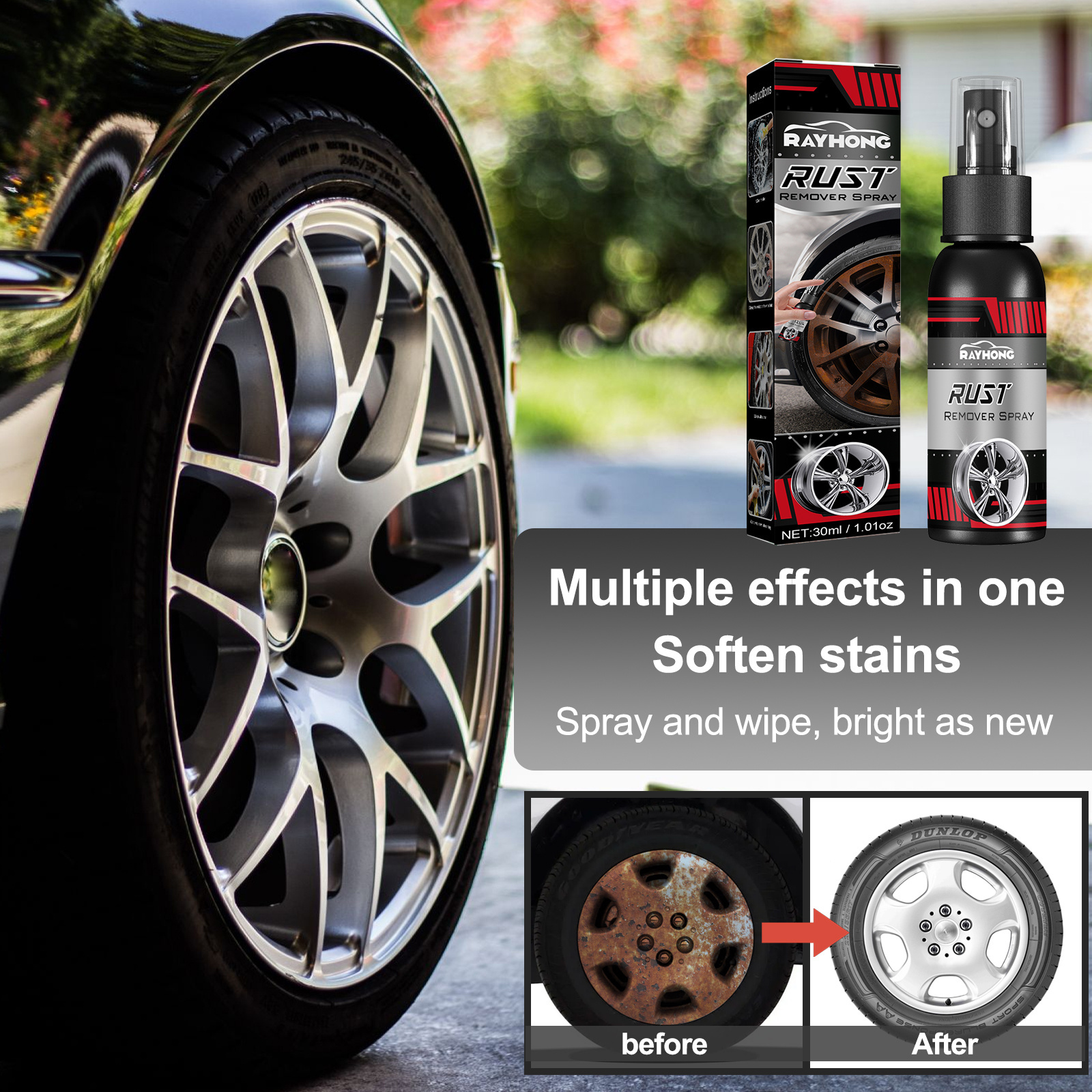 Fantastic  car rust remover spray Super Effective  Wheel Cleaner Car Care Cleaning Spray