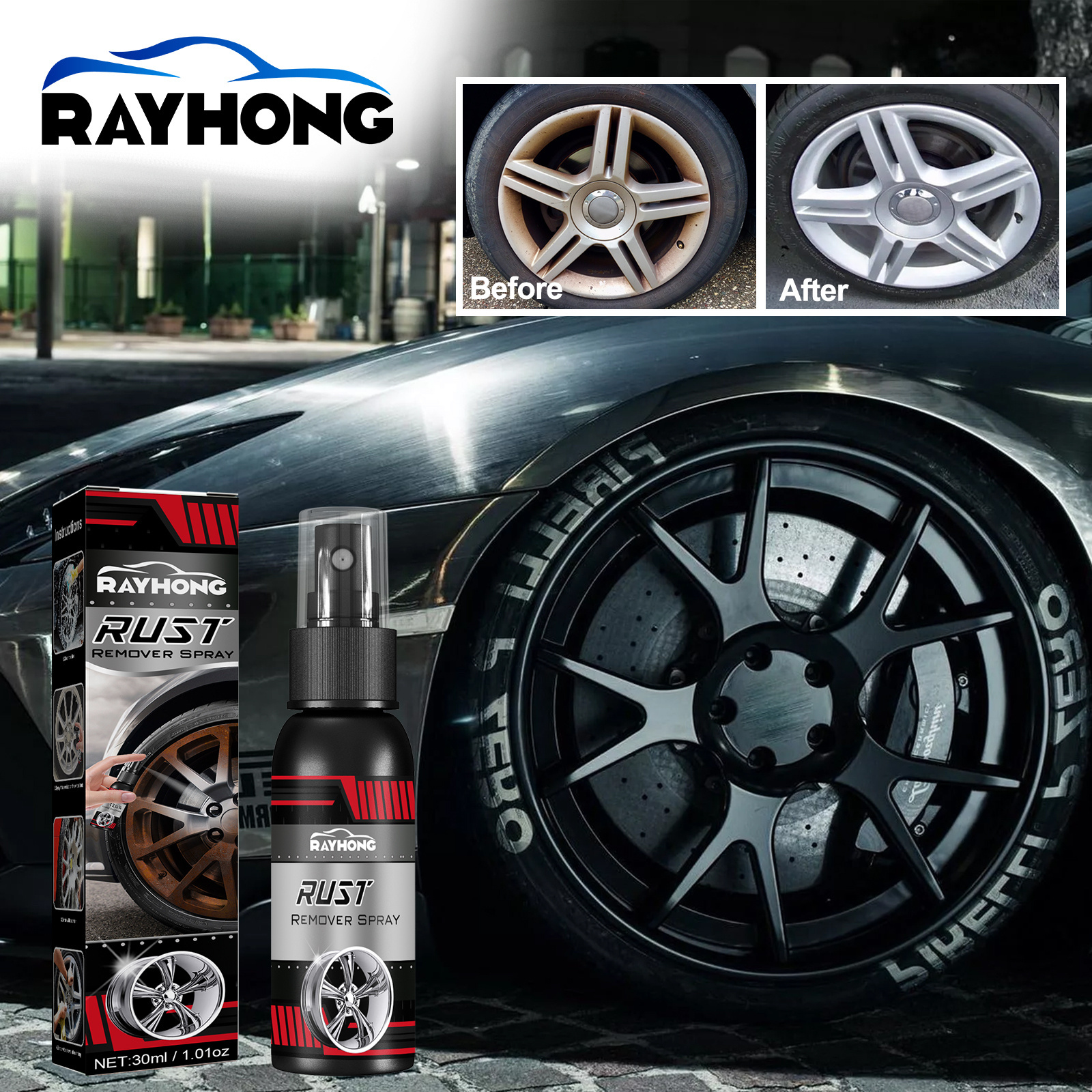 Fantastic  car rust remover spray Super Effective  Wheel Cleaner Car Care Cleaning Spray