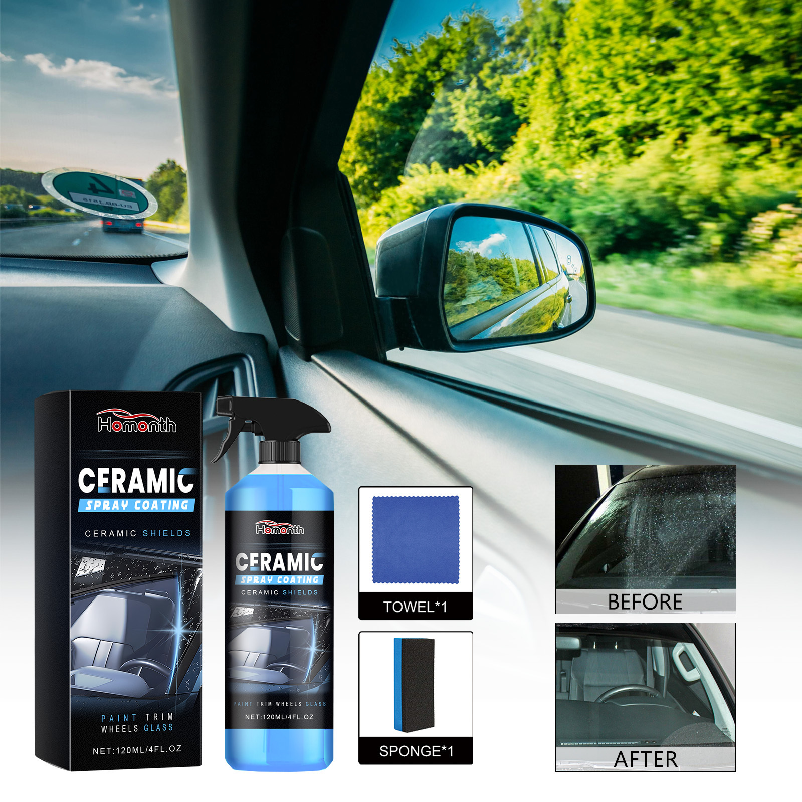 Original Factory Supply 3 IN 1  Ceramic Spray Coating For Cars Quick  Automotive Care  Glass Coating