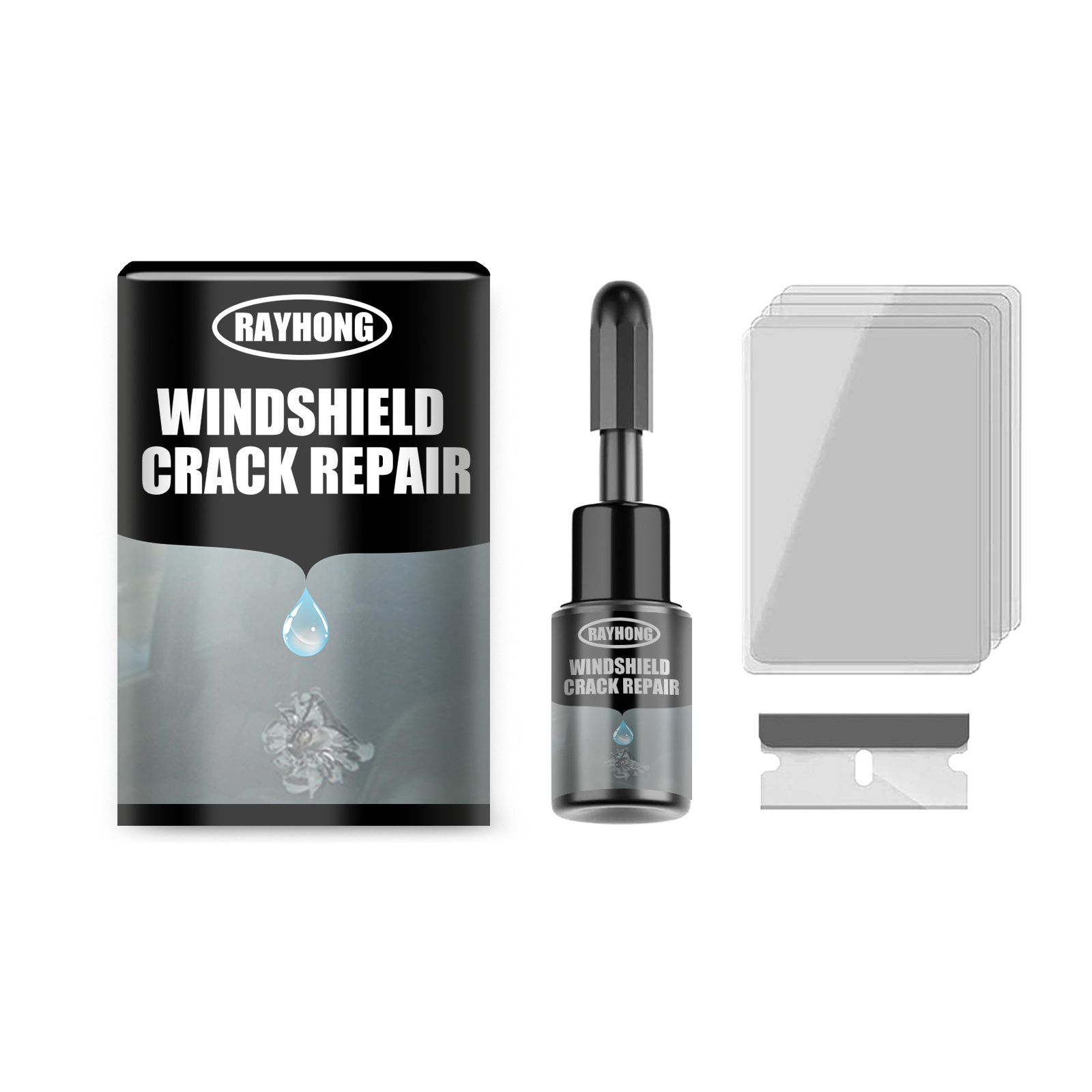 Windshield Crack Repair Kit With Chip Crack Repair Fluid DIY Windscreen Scratch Restorer