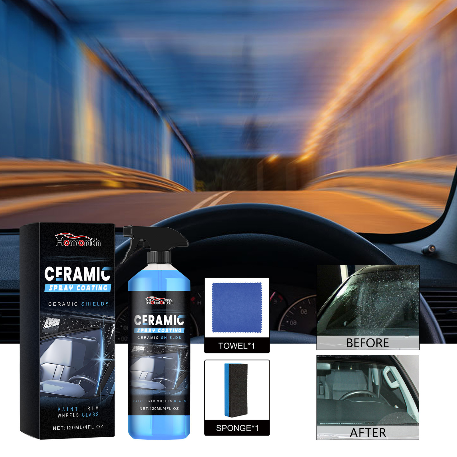 Original Factory Supply 3 IN 1  Ceramic Spray Coating For Cars Quick  Automotive Care  Glass Coating