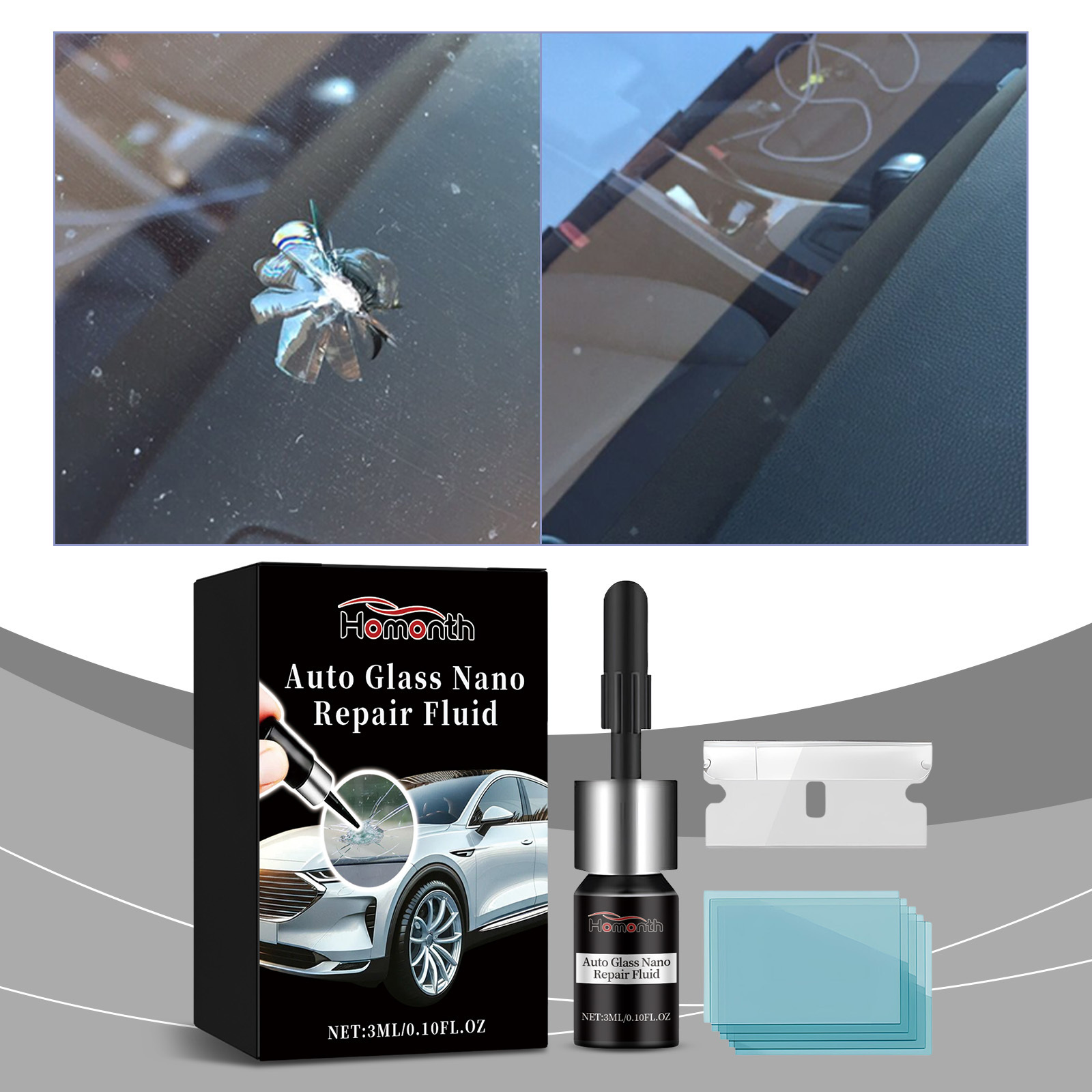 Car Windshield Cracked Repair Kit Auto Glass Nano Repair Fluid DIY Windscreen Scratch Crack Restorer