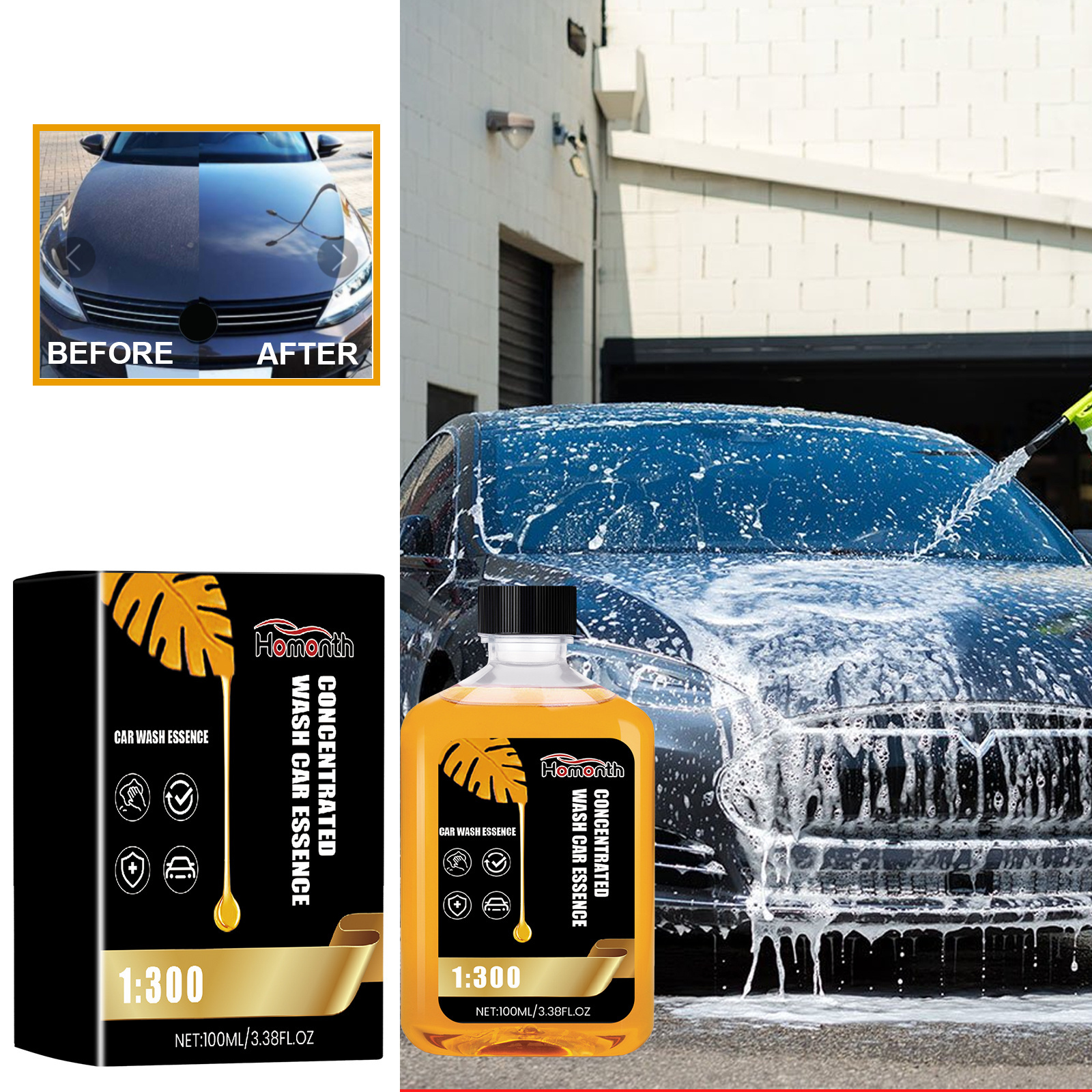 2024 New Product HOMONTH  Concentrated Wash Car Essence Car Wash Shampoo Car Wash Snow Foam Cleaner