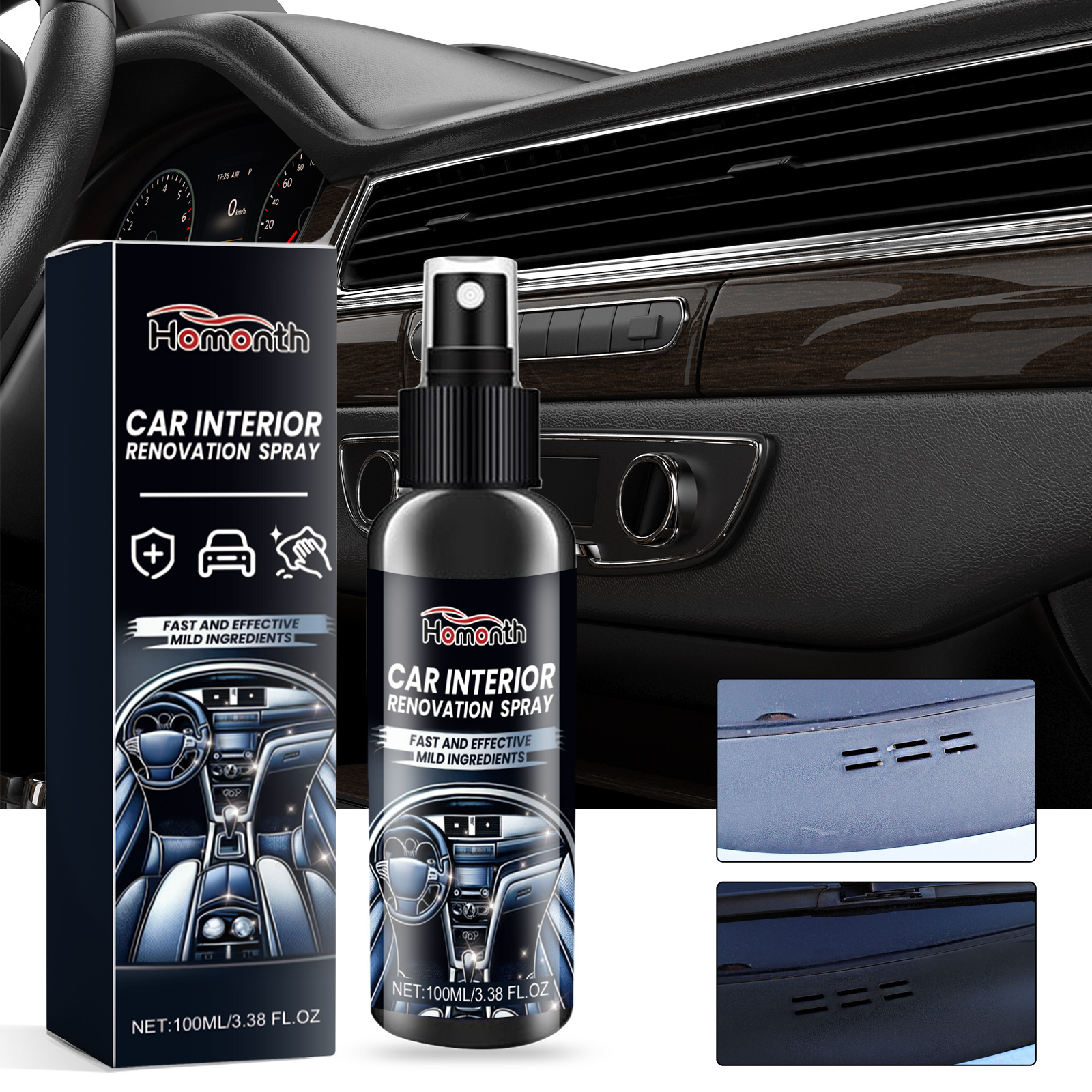 HOMONTH OEM ODM Car Interior Renovation Spray Multifunction Car Leather Plastic Renovator Coating Spray