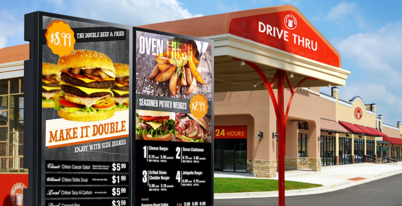 55 65 75inch ip66 ip67 all weather proof outdoor drive thru digital menu container coffee shop drive thru restaurants menu board