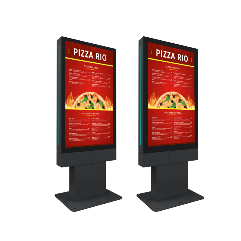 Outdoor 55 65inch high brightness ip65 ip66 ip67 UHD all weather proof drive thru menu boards ordering system for coffee shop