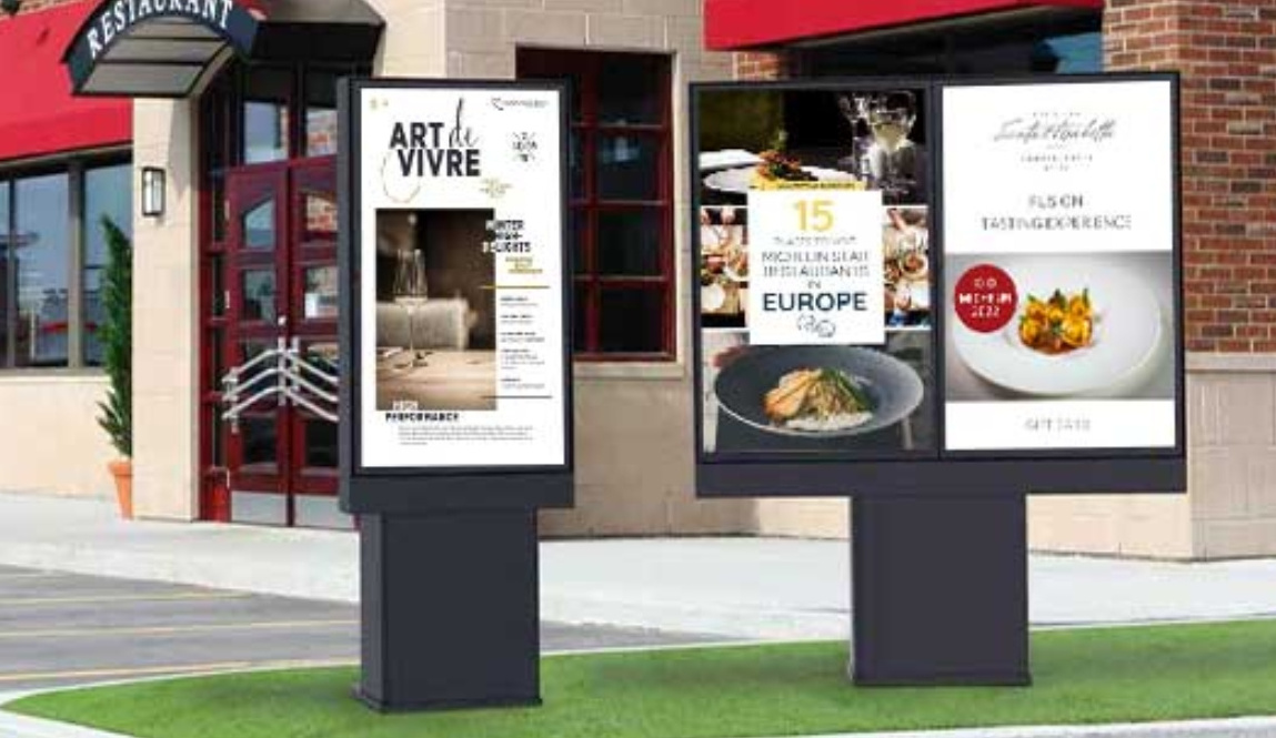 Outdoor 55 65inch high brightness ip65 ip66 ip67 UHD all weather proof drive thru menu boards ordering system for coffee shop