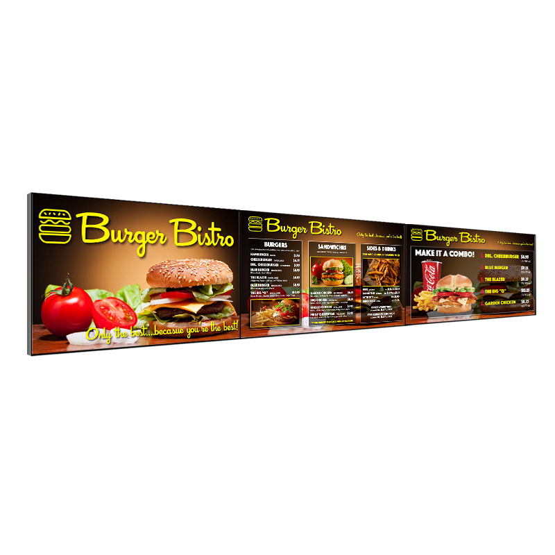 2023 Retail Store INDOOR high brightness Drive Thru Digital Menu Board Advertising Publish Touch Screen Digital Menu Board