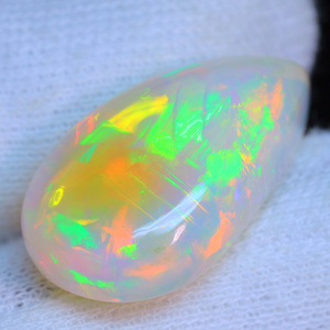 Attractive Ethiopian Opal Cabochon Stone White Base Multi Fire Opal Gems Making Jewelry Gift For Her