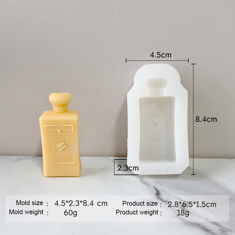 Customizable Luxury Brand Logo Perfume Bottle Silicone Soap and Candle Mold DIY