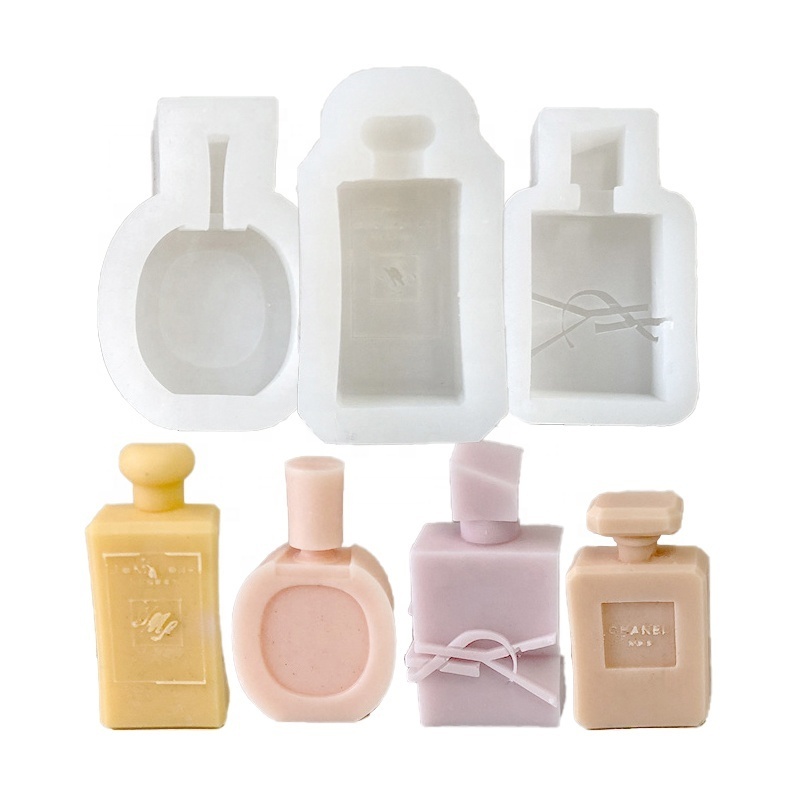 Customizable Luxury Brand Logo Perfume Bottle Silicone Soap and Candle Mold DIY